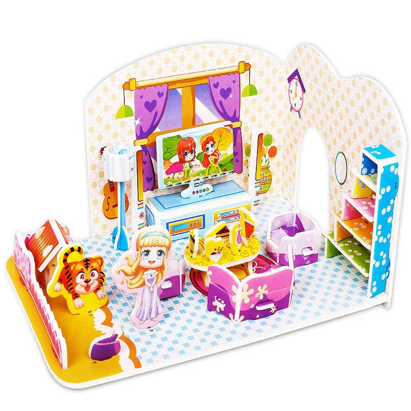 Kids 3D Stereo Puzzle Cartoon House