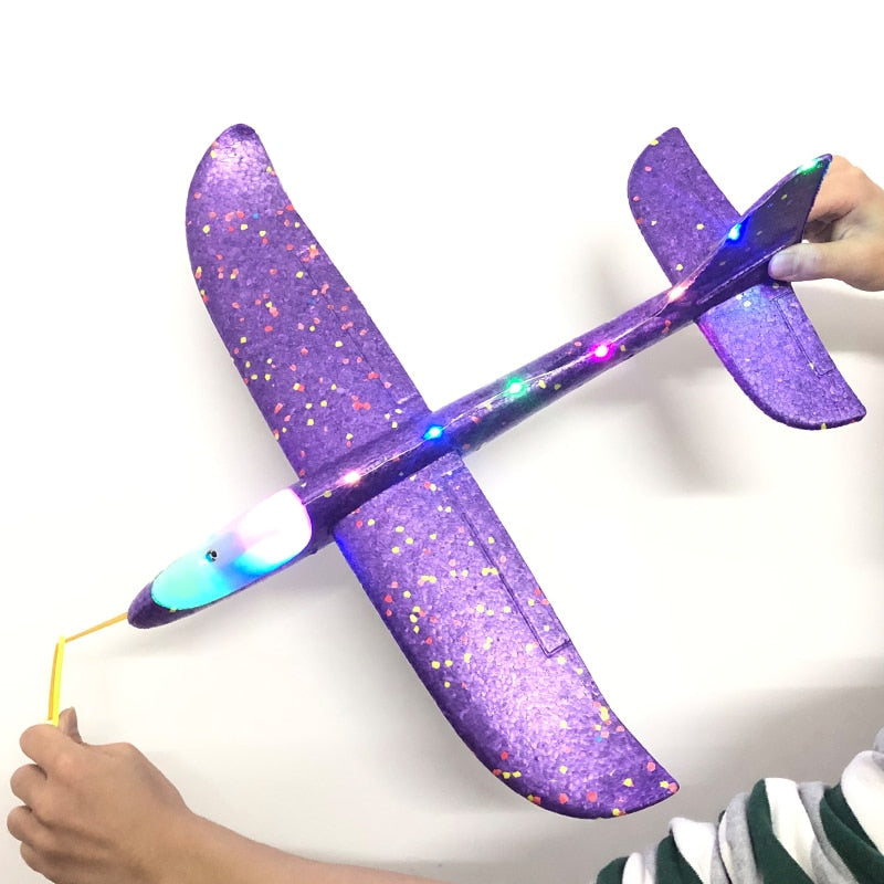 50CM Big LED Flash Foam Plane Glider Hand Throw Light