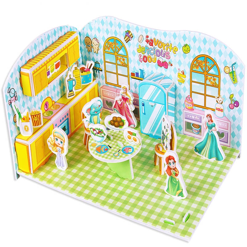 Kids 3D Stereo Puzzle Cartoon House