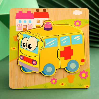 High Quality 3D Wooden Puzzles Educational Cartoon