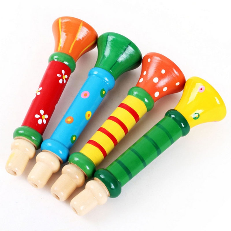 Baby Wooden Small Horn Whistle Musical Instrument Toys