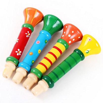 Baby Wooden Small Horn Whistle Musical Instrument Toys