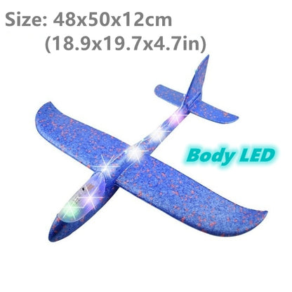 50CM Big Foam Plane Flying Glider Toy With LED