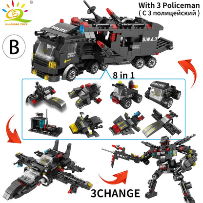 SWAT Police Station Truck Model Building Blocks