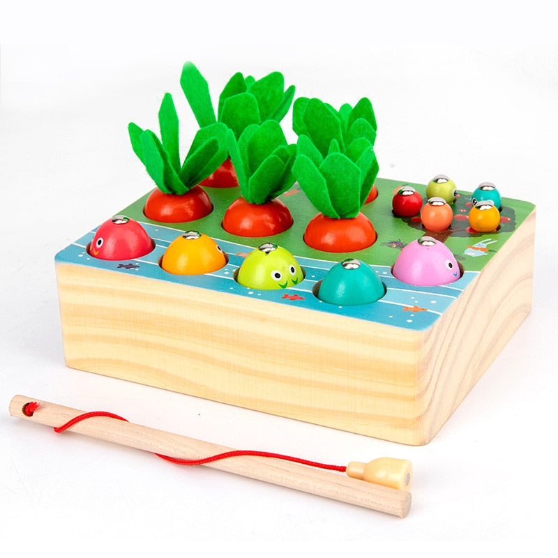 Montessori Toys for  Baby Pull Carrot Set Wooden Toy