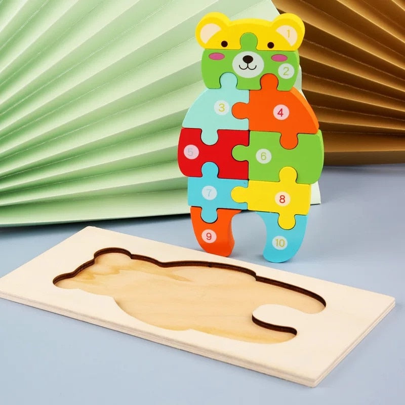 New Kid Jigsaw Board 3D Wooden For Toddlers