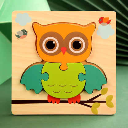 High Quality 3D Wooden Puzzles Educational Cartoon