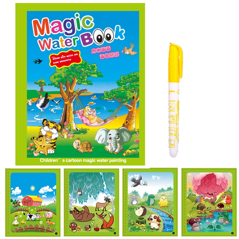 Animal Zoo Princess Magic Water Drawing Book