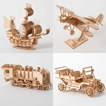 Laser Cutting 3D Wooden Puzzle Sailing Ship