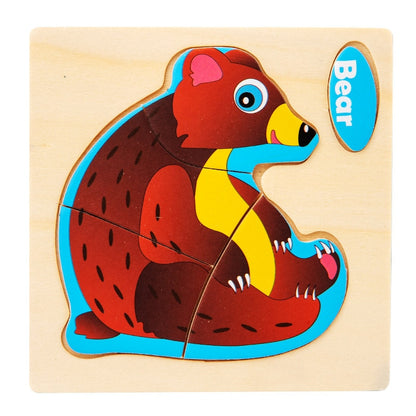 Wooden Puzzle Cartoon Animal Traffic