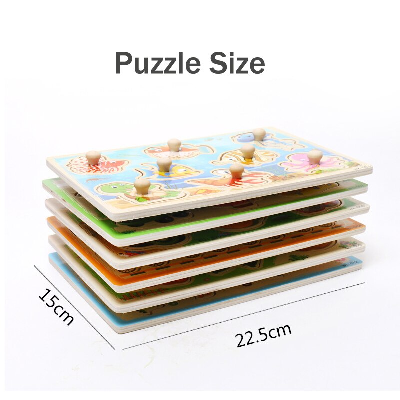 New Montessori Toys Wooden Puzzle Cartoon