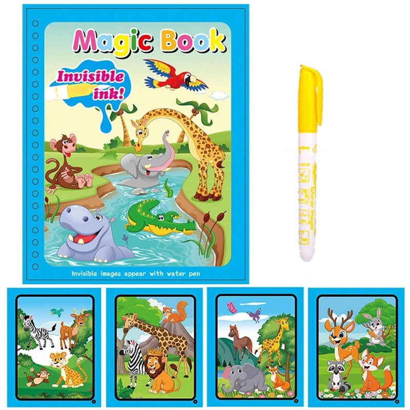 Animal Zoo Princess Magic Water Drawing Book