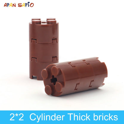 DIY Building Blocks Thick Figures Bricks Cylinder