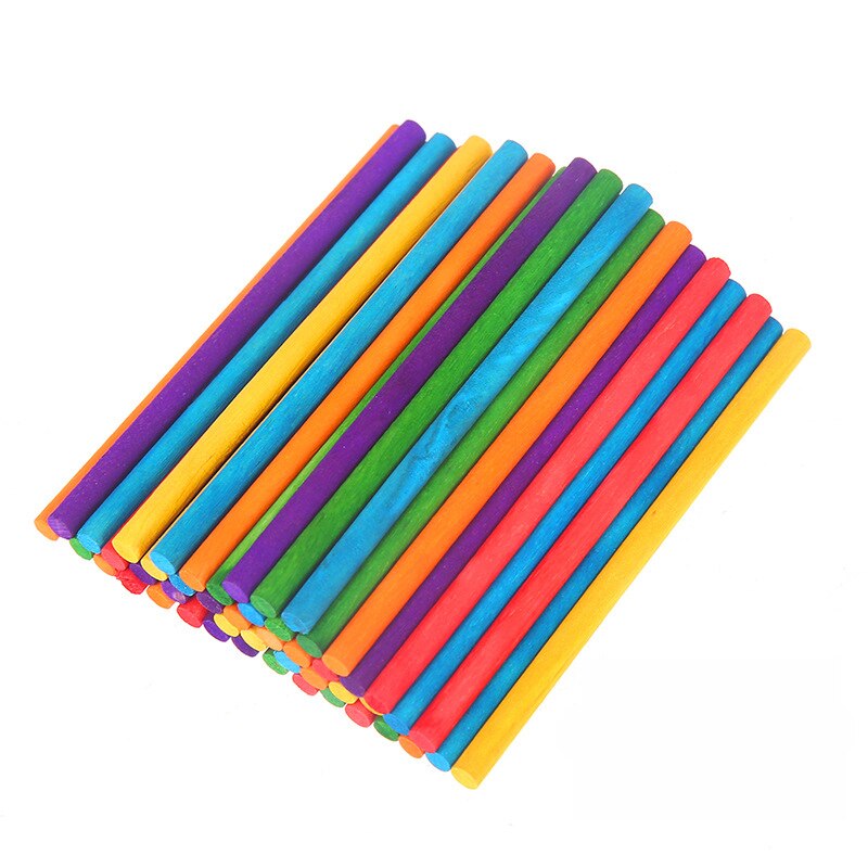 Colorful Hand Crafts DIY Wooden Sticks Popsicle