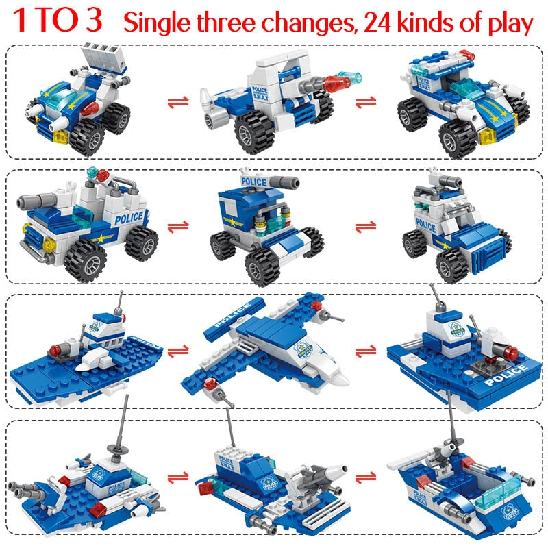 City Police Station Car Building Blocks