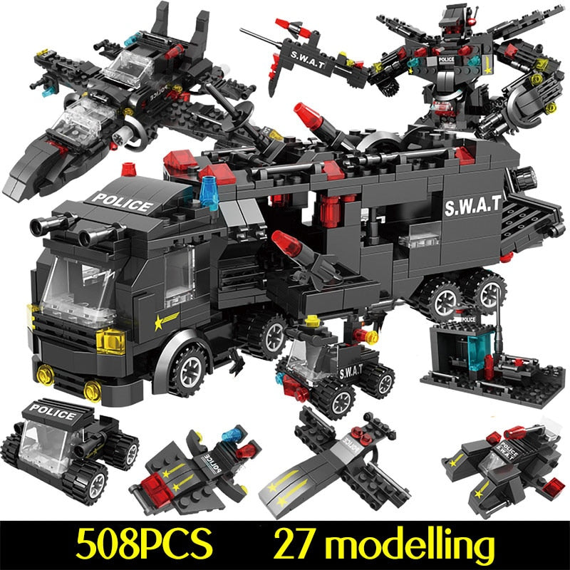 Police Station Car Building Blocks