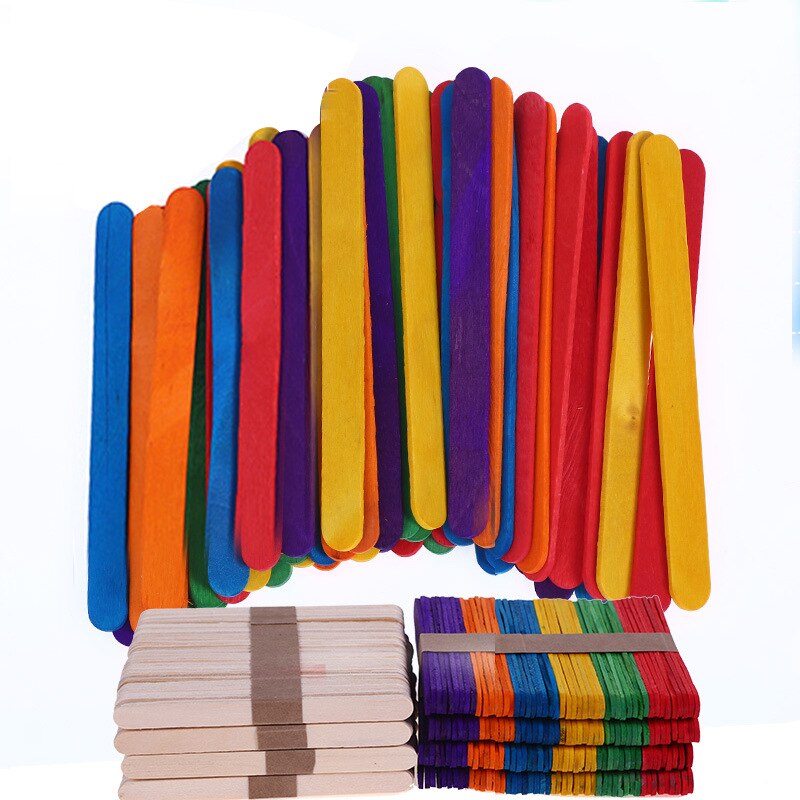 Colorful Hand Crafts DIY Wooden Sticks Popsicle