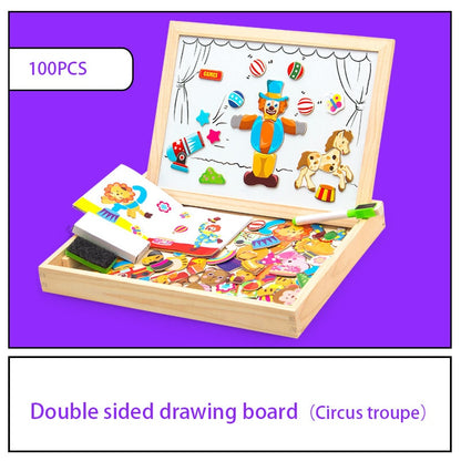 Wooden Multifunction Children Animal Puzzle Writing