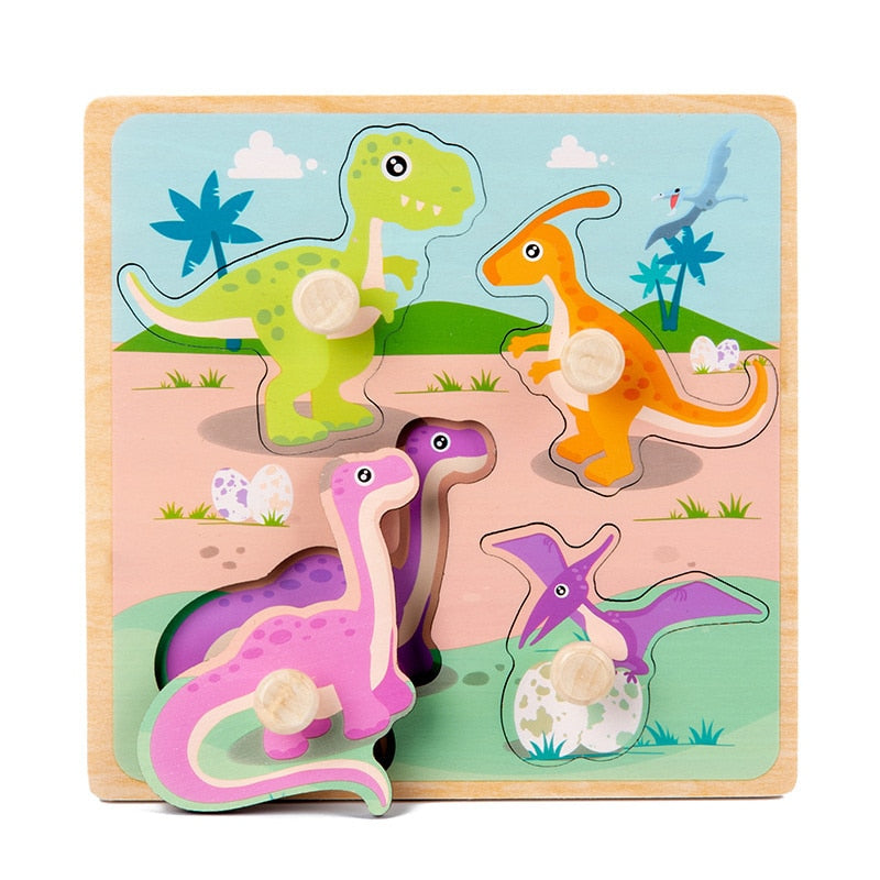 Baby Toys 3D Wooden Puzzles Educational Cartoon