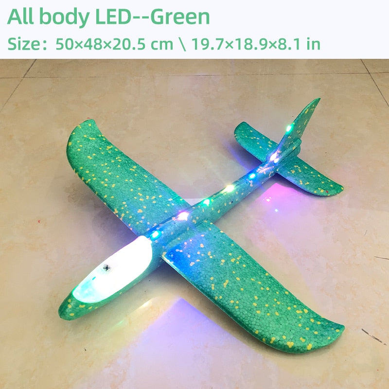 50CM Big LED Flash Foam Plane Glider Hand Throw Light