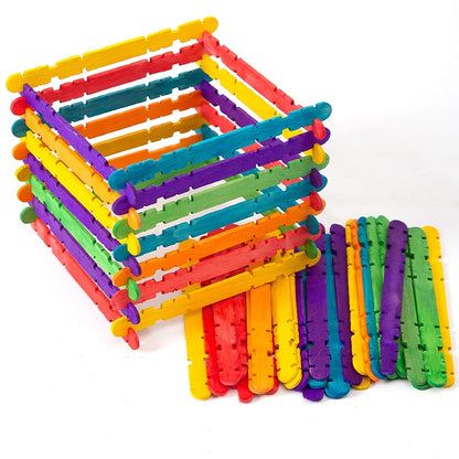 Colorful Hand Crafts DIY Wooden Sticks Popsicle