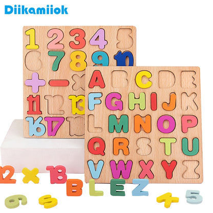 Wooden 3D Puzzle Toy Kids English Alphabet