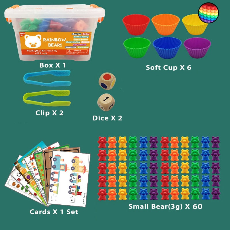 Montessori Toys Box Rainbow Stack Cups