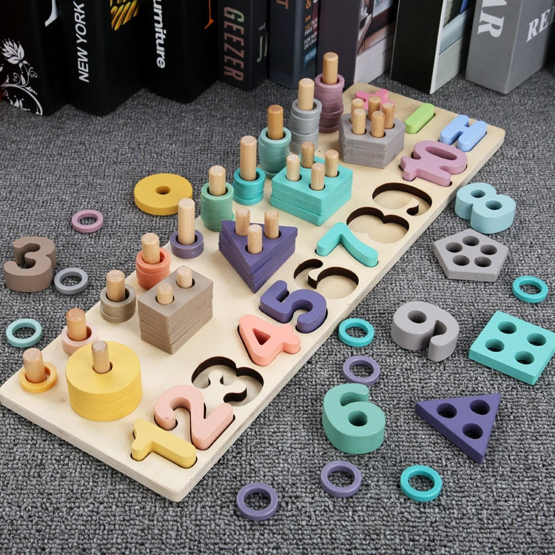 Montessori Educational Wooden Math Toys Children