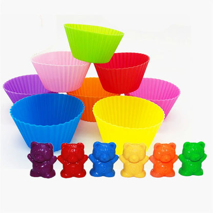 1 Set Rainbow Weight Counting Bear With Stacking