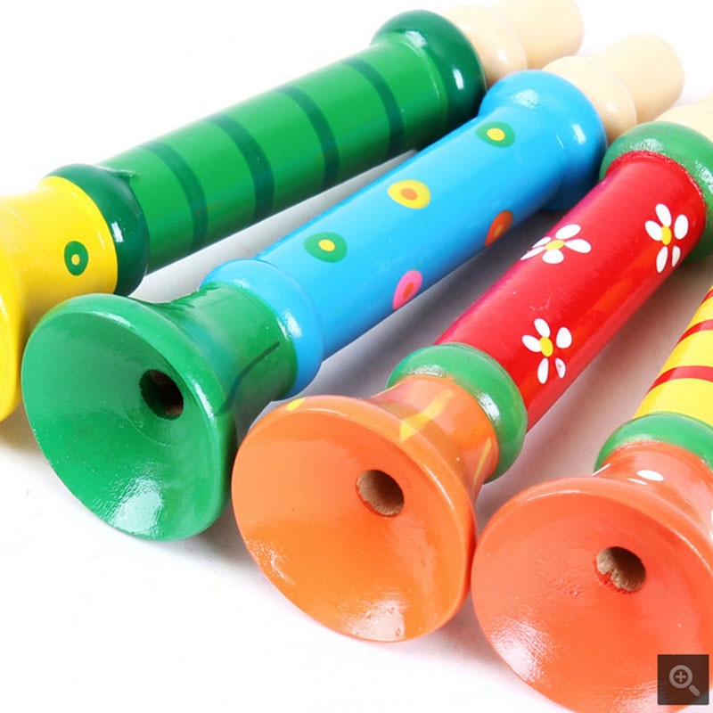 Baby Wooden Small Horn Whistle Musical Instrument Toys