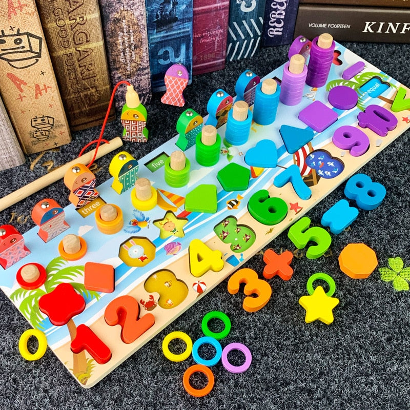 Montessori Educational Wooden Math Toys Children