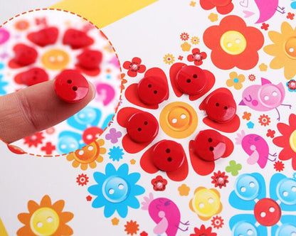 DIY Craft Toys Button Stickers Pompom Stickers