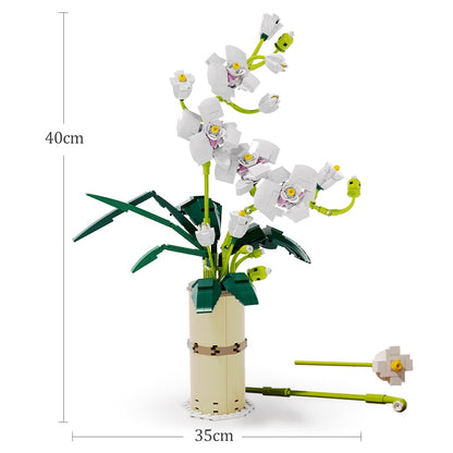 Moc Bouquet Orchid Flowers Building Blocks