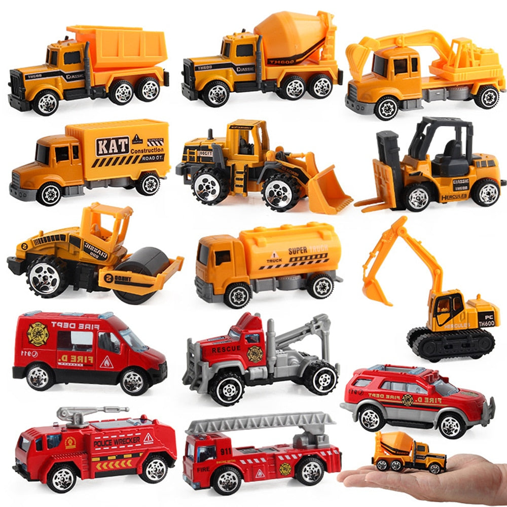 Alloy Diecast Engineering Car Models Fire Fighting Truck