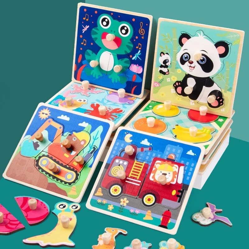 Baby Toys 3D Wooden Puzzles Educational Cartoon