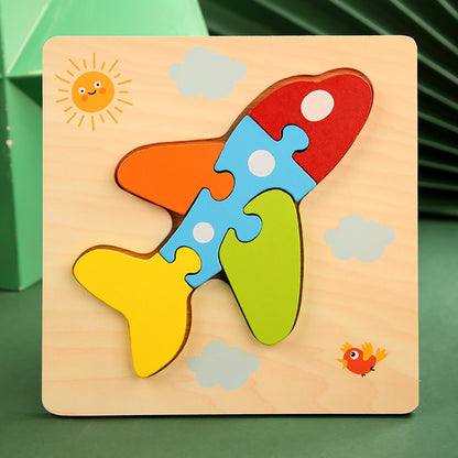 High Quality 3D Wooden Puzzles Educational Cartoon