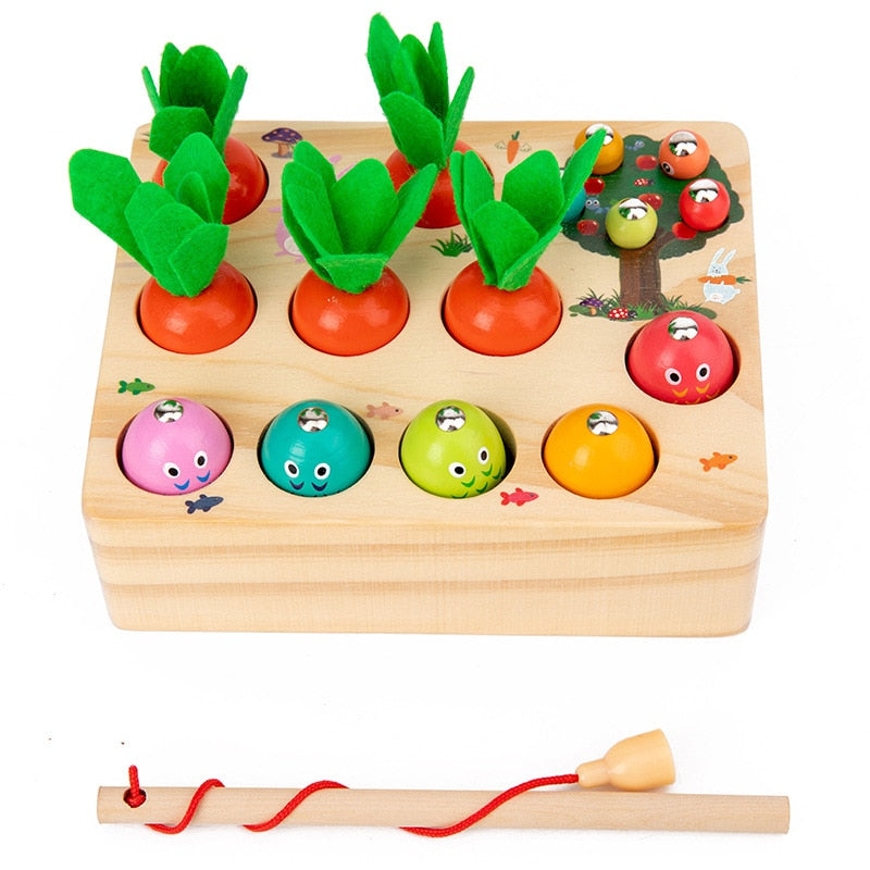 Montessori Toys for  Baby Pull Carrot Set Wooden Toy