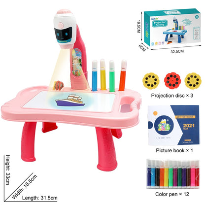 Children LED Projector Drawing Board Kids