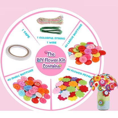 Flower Craft Kit Bouquet with Buttons