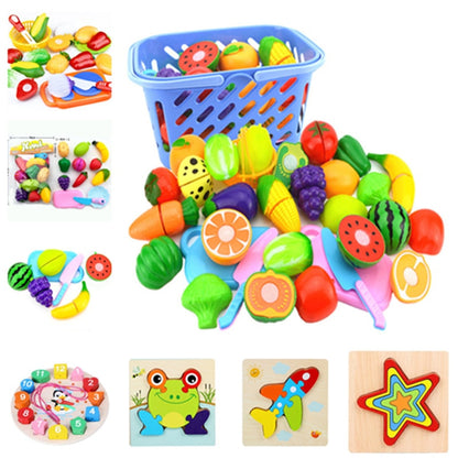 Cutting Fruits Vegetables Pretend Play kids Kitchen Toys