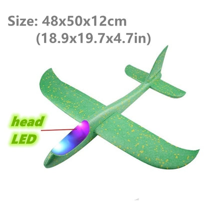 50CM Big Foam Plane Flying Glider Toy With LED