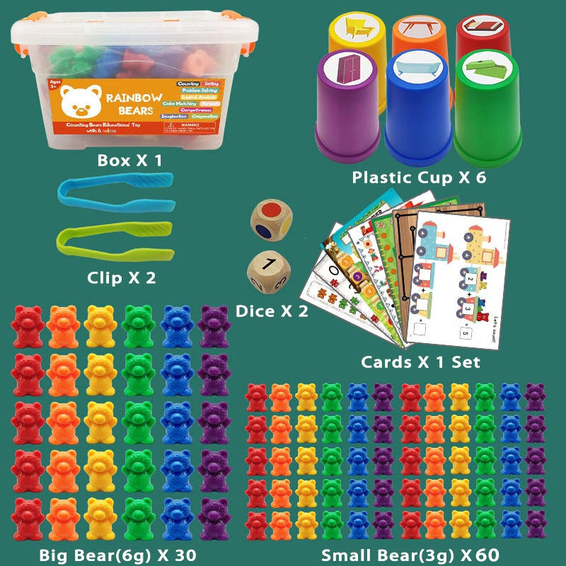 Montessori Toys Box Rainbow Stack Cups