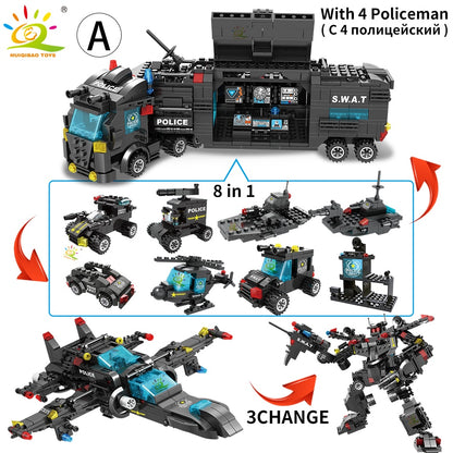 SWAT Police Station Truck Model Building Blocks