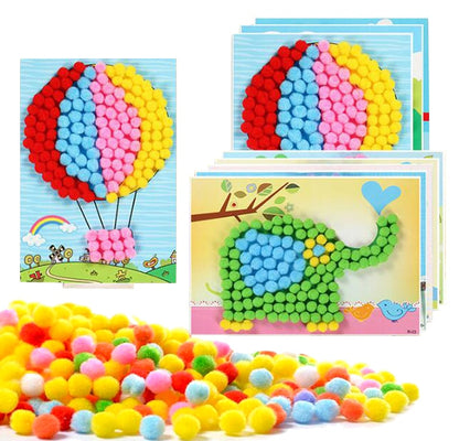 DIY Craft Toys Button Stickers Pompom Stickers