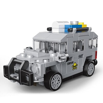 Mini Pull Back Car City Police Taxi Bus Cooper