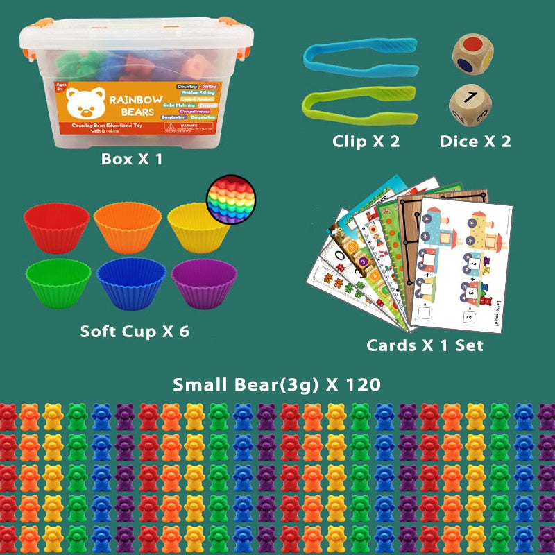 Montessori Toys Box Rainbow Stack Cups