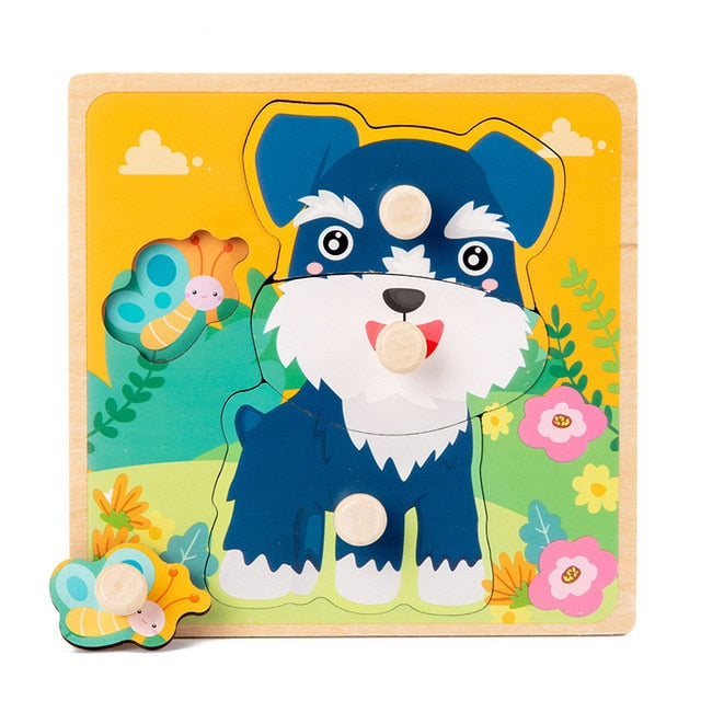 New Montessori Toys Wooden Puzzle Cartoon