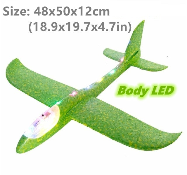 50CM Big Foam Plane Flying Glider Toy With LED