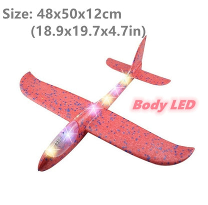 50CM Big Foam Plane Flying Glider Toy With LED