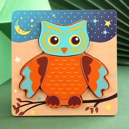 High Quality 3D Wooden Puzzles Educational Cartoon